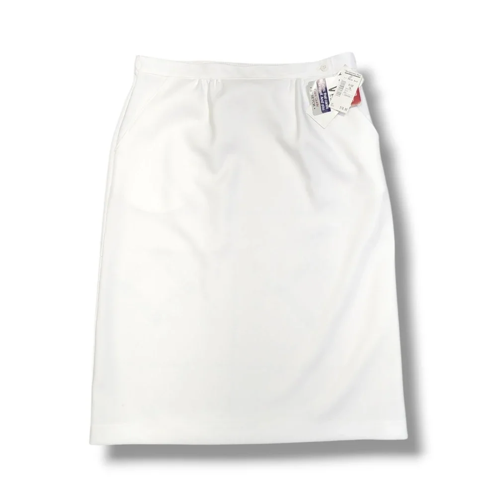 Vintage Donnkenny Pull On‎ Midi Straight Skirt White Women's Size 16